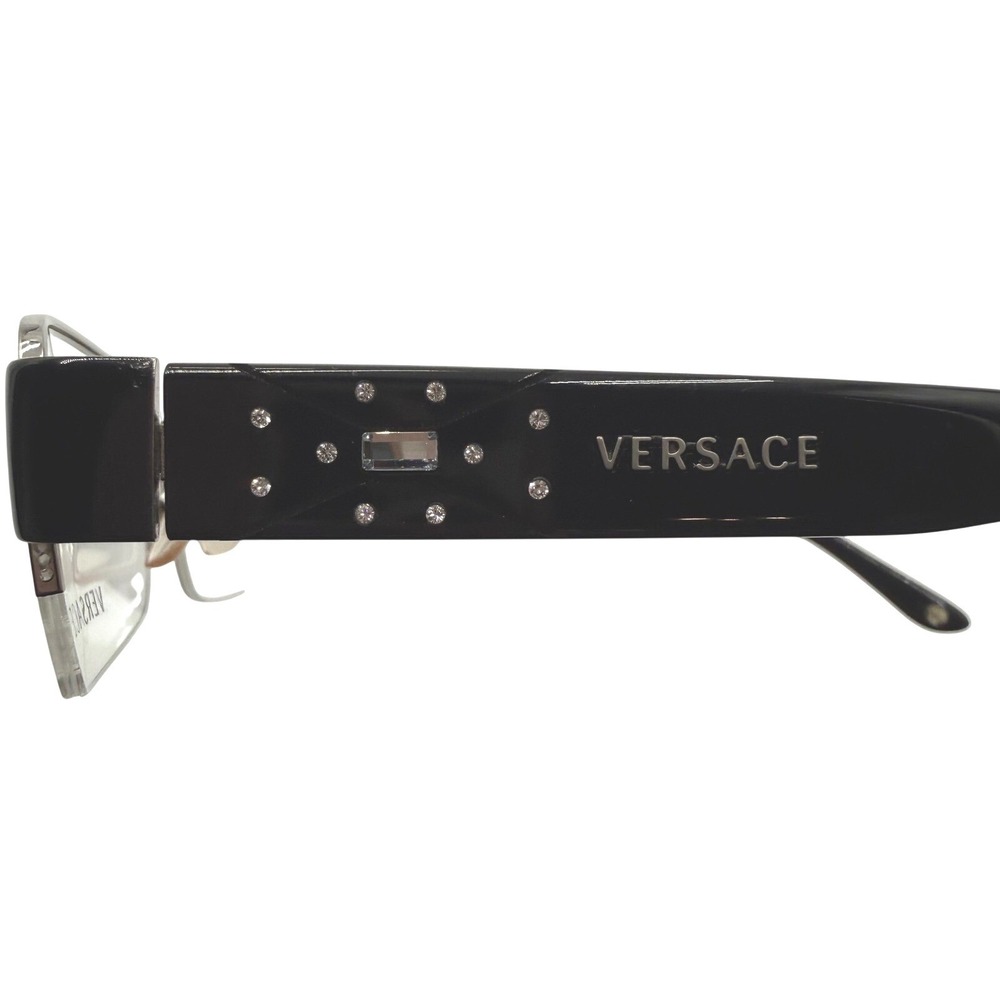 Versace MOD 1136-B 1000 Eyeglasses Frames Black Silver 51-17-135 Italy